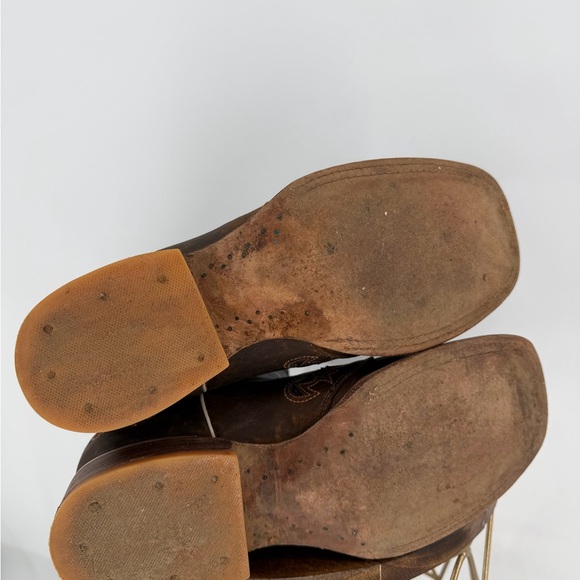 Rockin Leather Women’s Tall Distressed Brown Boot w/ Blue Shaft 2121 Size 9.5 - Picture 8 of 10